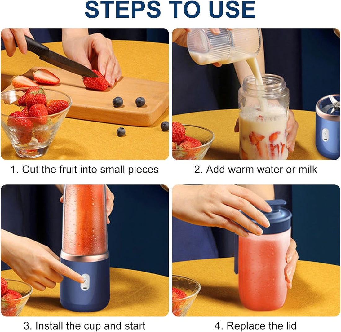 2-in-1 Portable Juicer Bottle – USB Rechargeable Blender & Drinking Cup