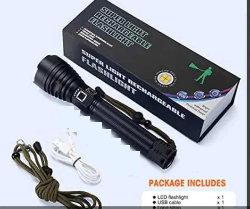 P90 LED Rechargeable Flashlight – Ultra Bright Long Range Torch