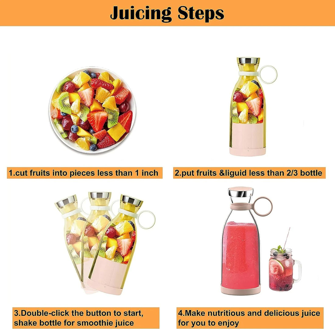 Portable USB Rechargeable Juicer Bottle – Mini Smoothie Blender